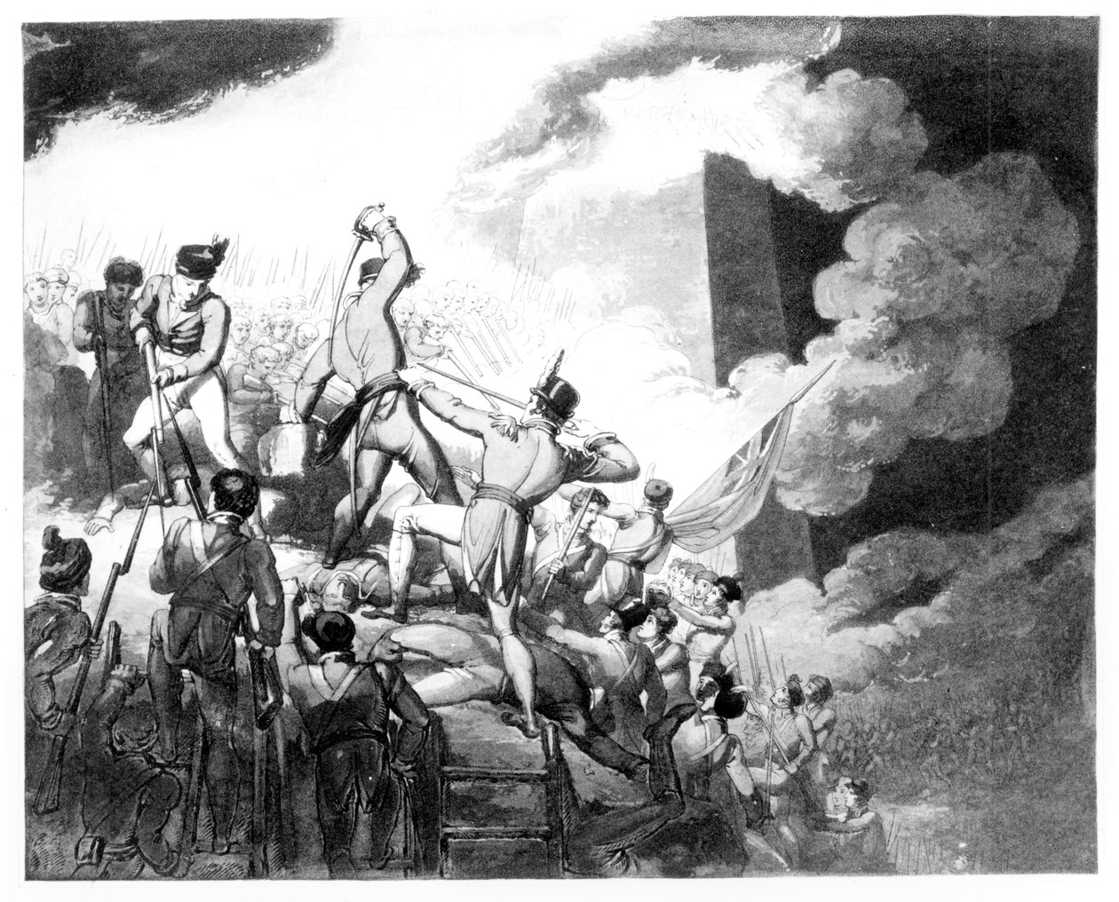 The Storming of Badajoz, 6th April 1812 by John Augustus Atkinson