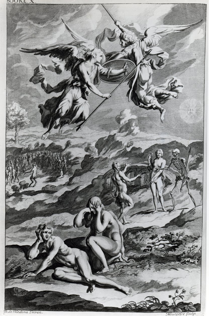 Adam and Eve after the Fall, illustration from John Milton