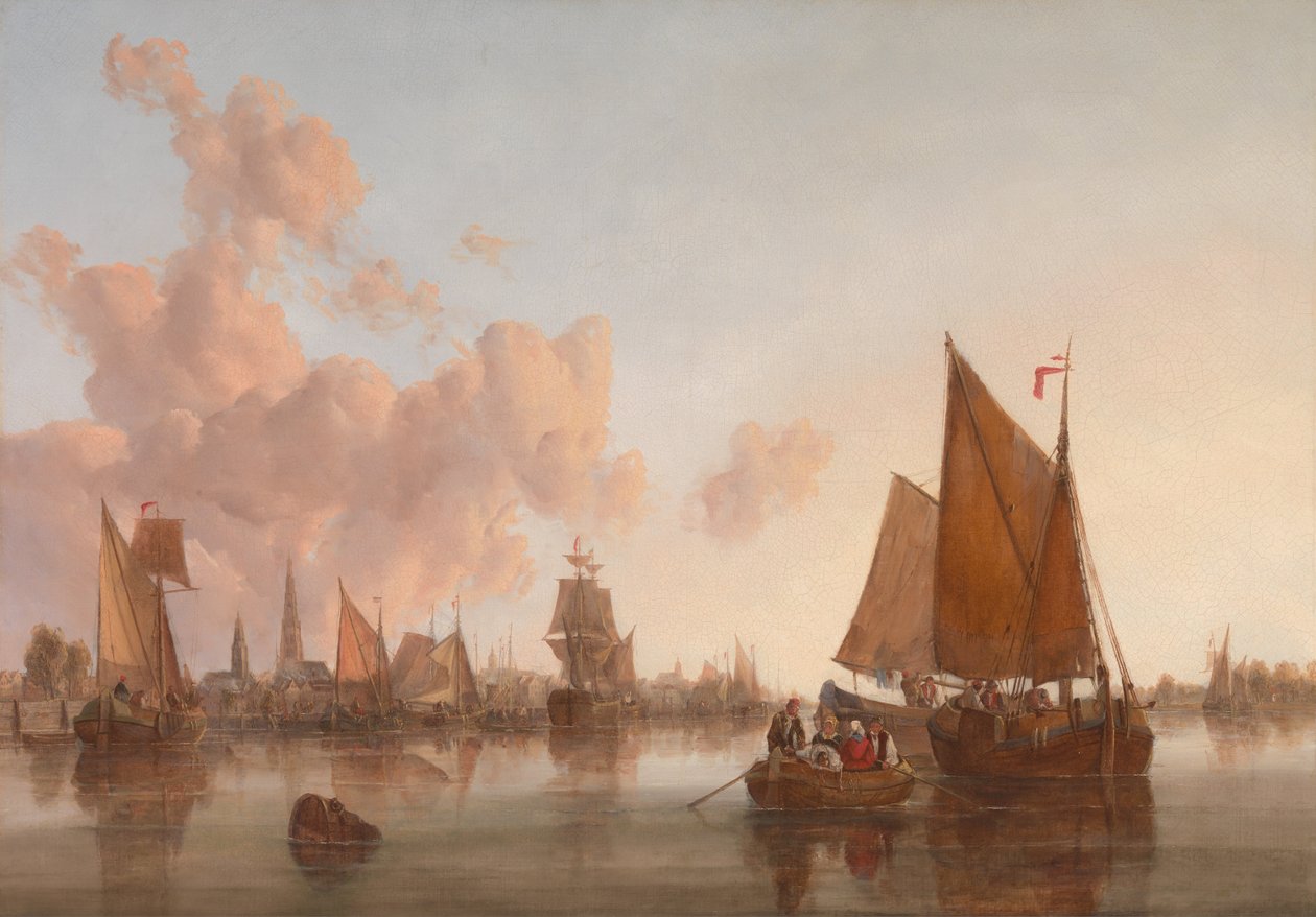 Sailing Boats and Barges on a Dutch Estuary by John Crome