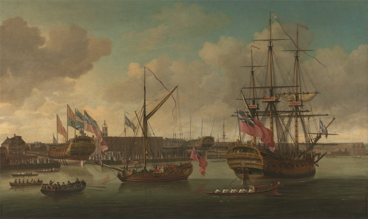Launching at Deptford by John Cleveley the elder