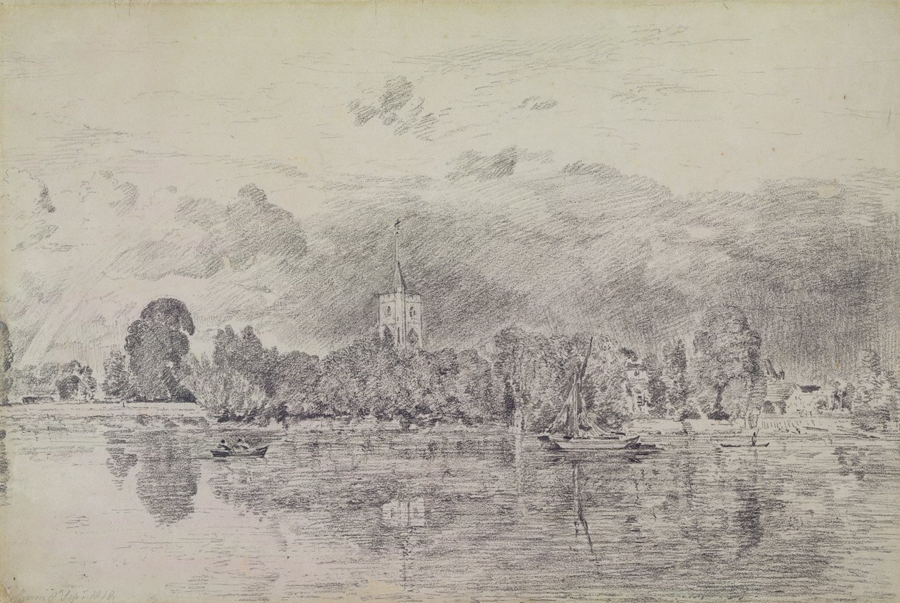 Fulham Church from Across the River by John Constable