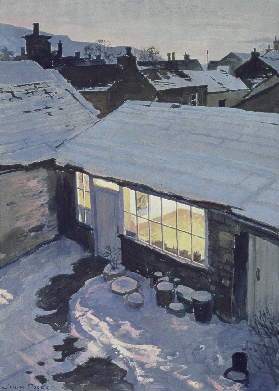 Winter Evening - My Studio by John Cooke