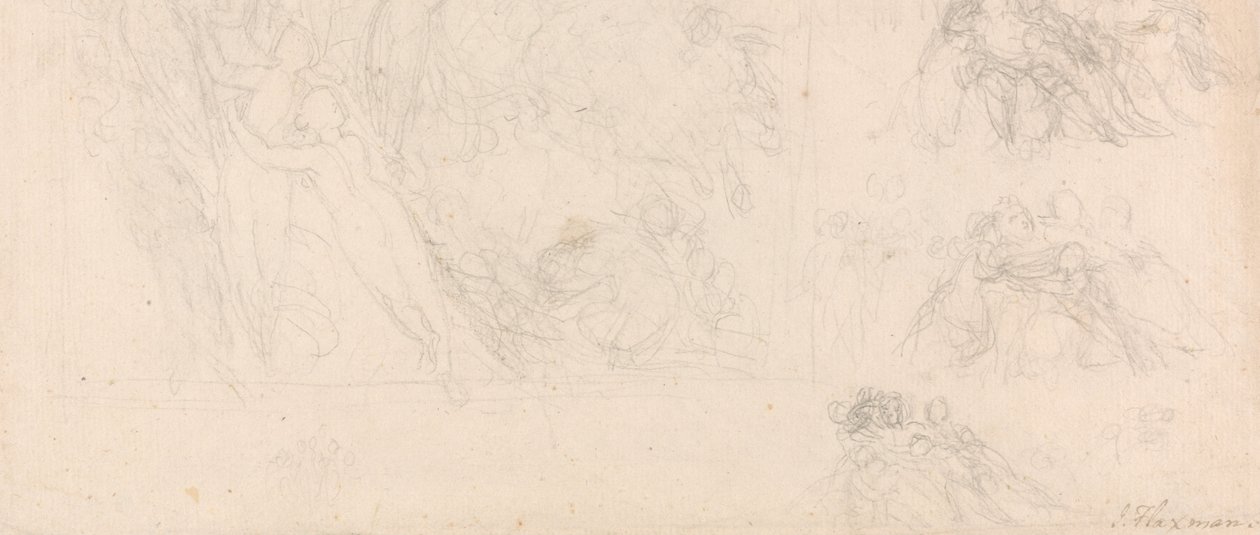 Sheet of Figure Studies for The Odyssey by John Flaxman