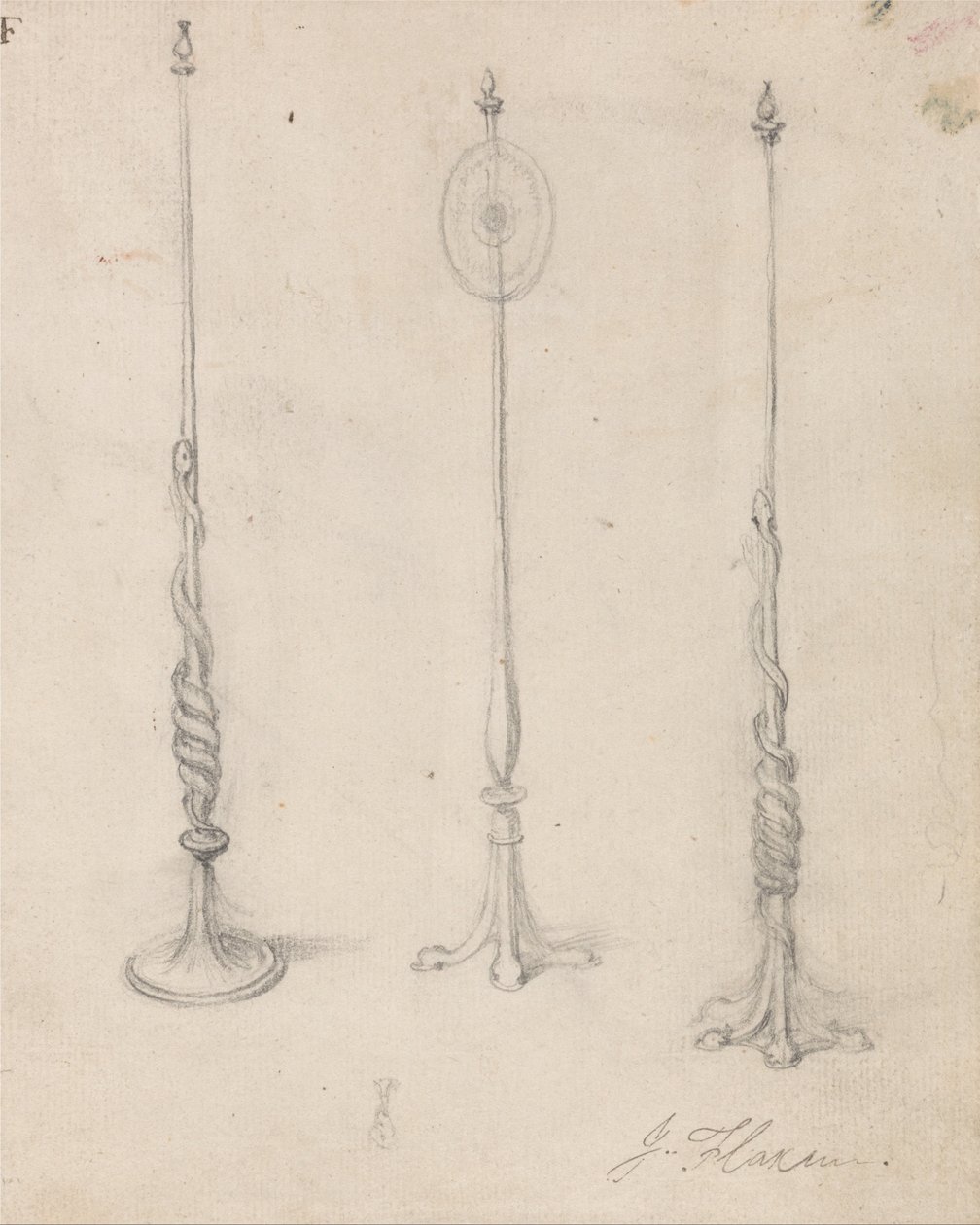 Study of Three Lampstands by John Flaxman