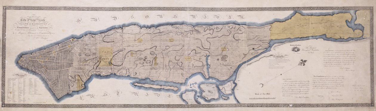 Commissioner Plan, A Map of the City of New York, by the Commissioners Appointed by an Act of Legislature Passed April 3, 1807, Engraved by P. Maverick by John Jr. Randel