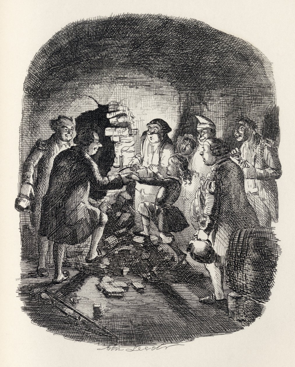 Little Jack Ingoldsby entering the cellar, from 