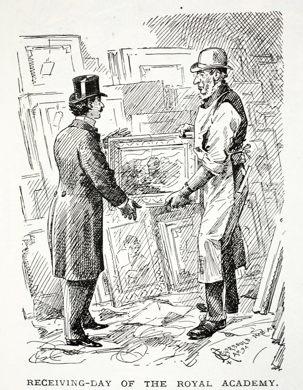 Receiving-Day of the Royal Academy by John Leech