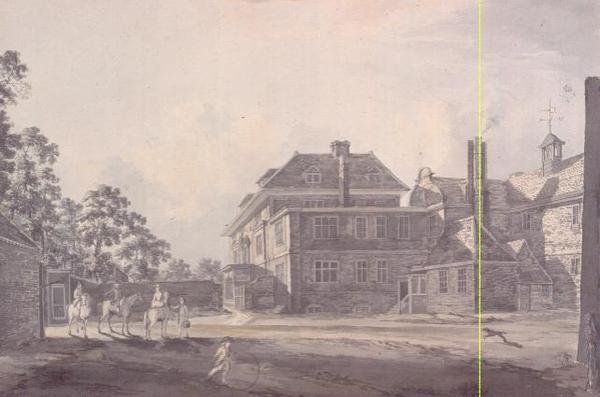 Courtyard of a Mansion with Figures by John Melchior Barralet