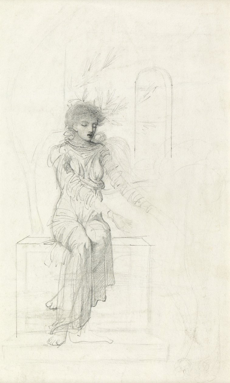 Study of a Seated Woman by John Melhuish Strudwick