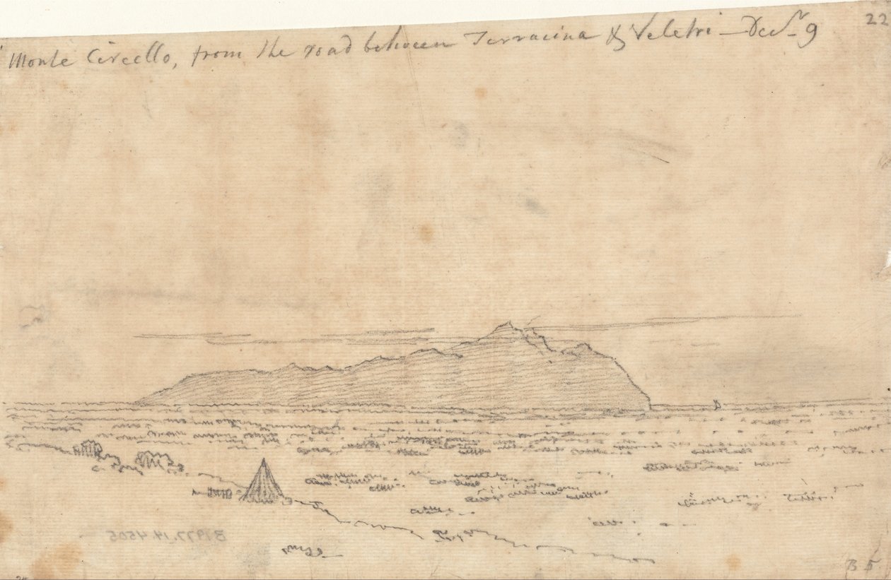 Monte Circeo from the Road between Terracina and Velletri by John Robert Cozens