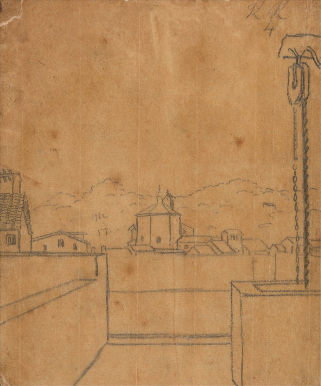 Rooftop View of a Baptistry by John Robert Cozens