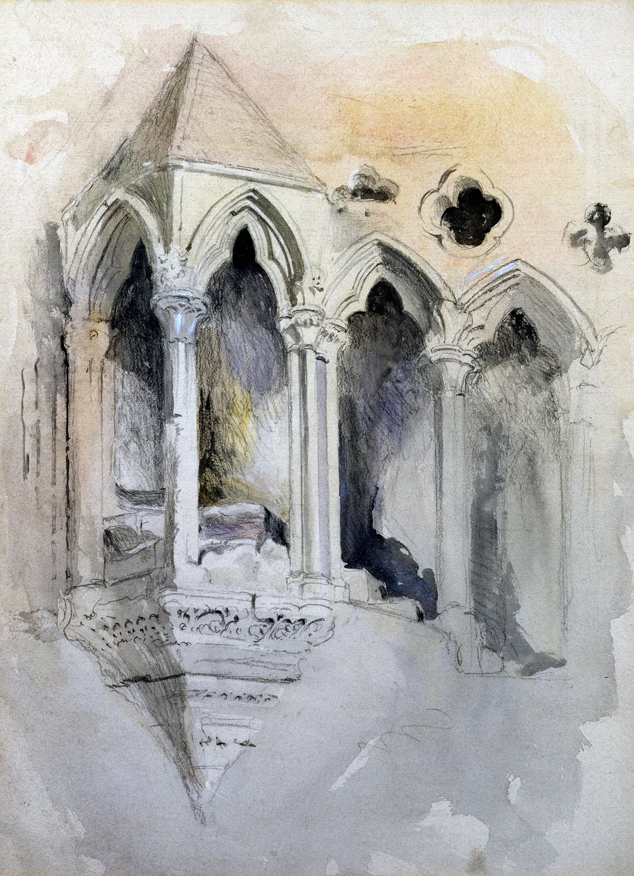 A Gothic Stairway in Chester Cathedral by John Ruskin