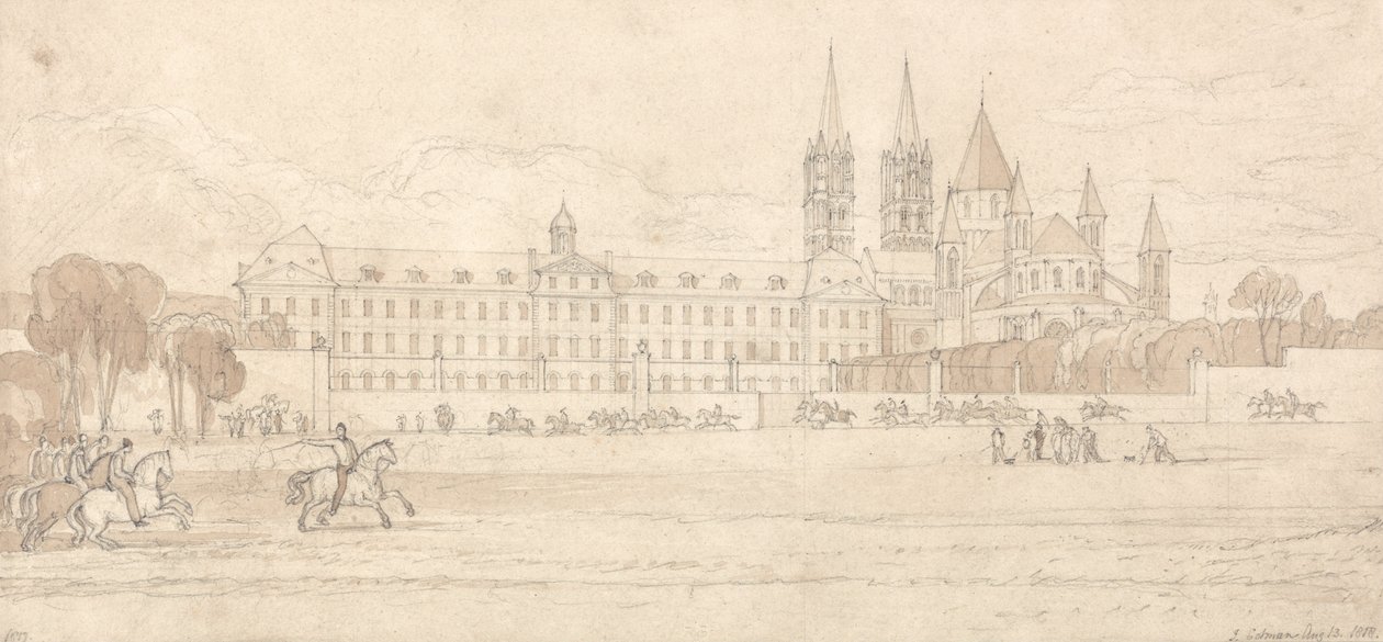 Abbaye Aux Hommes, Caen by John Sell Cotman
