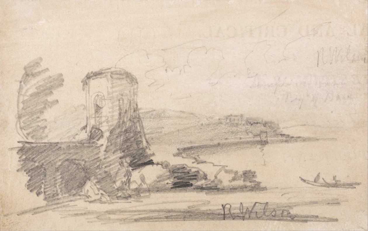 Bridge and Tower, After Richard Wilson by John Sell Cotman