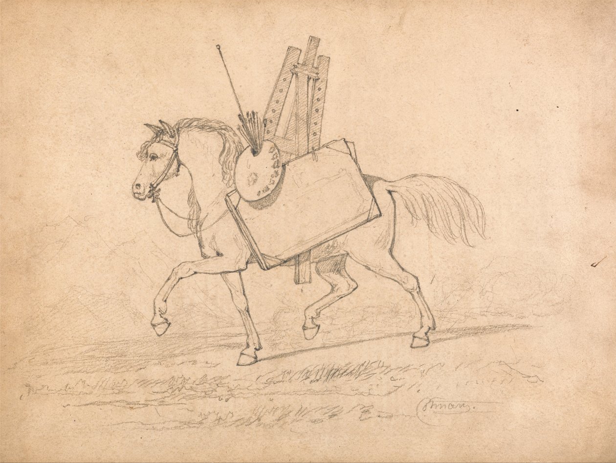 Horse Loaded with Artist