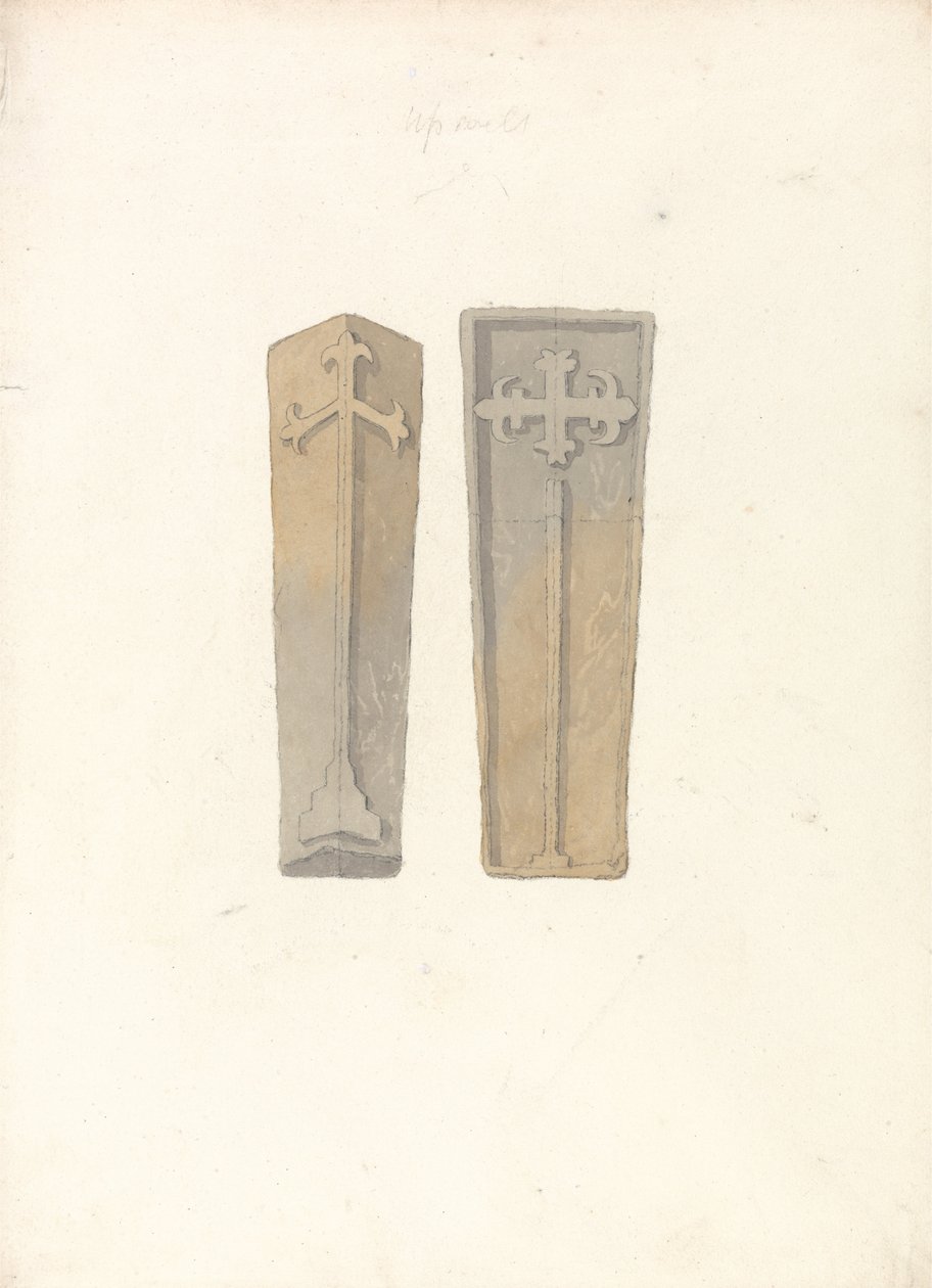 Studies of Two Coffin Lids from Norfolk Churches by John Sell Cotman