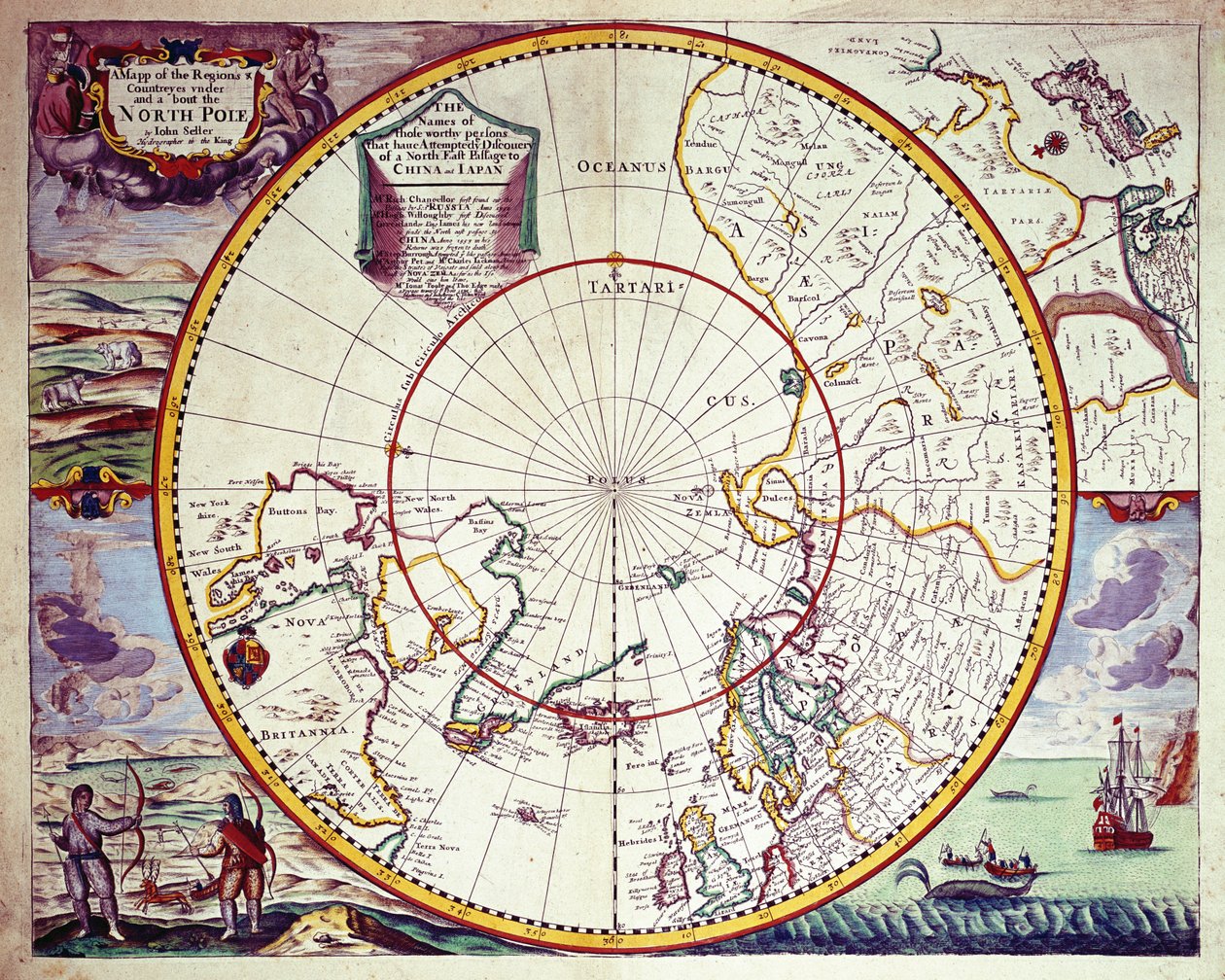 A Map of the North Pole by John Seller