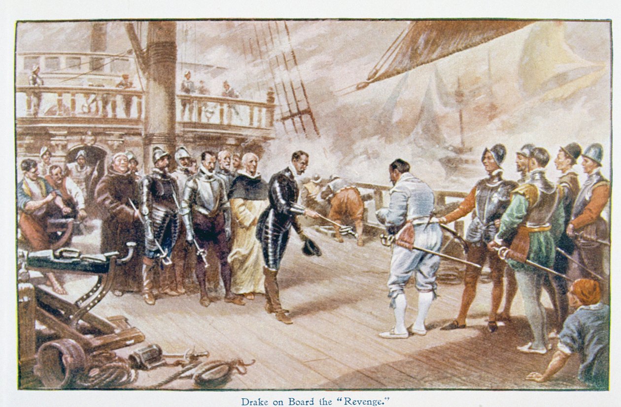 Sir Francis Drake on board the 