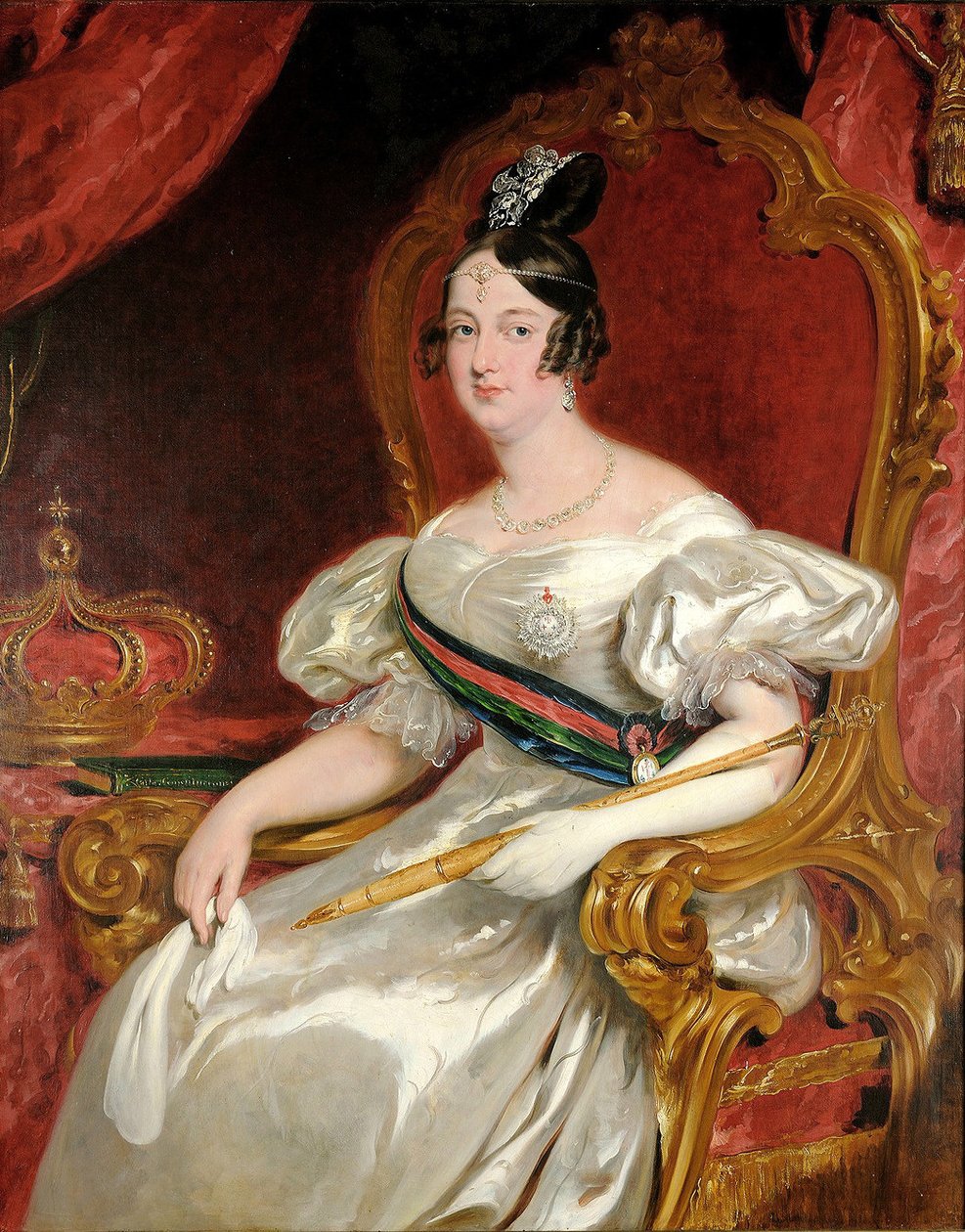 Portrait of D. Maria II, Queen of Portugal 1819-1853 by John Simpson