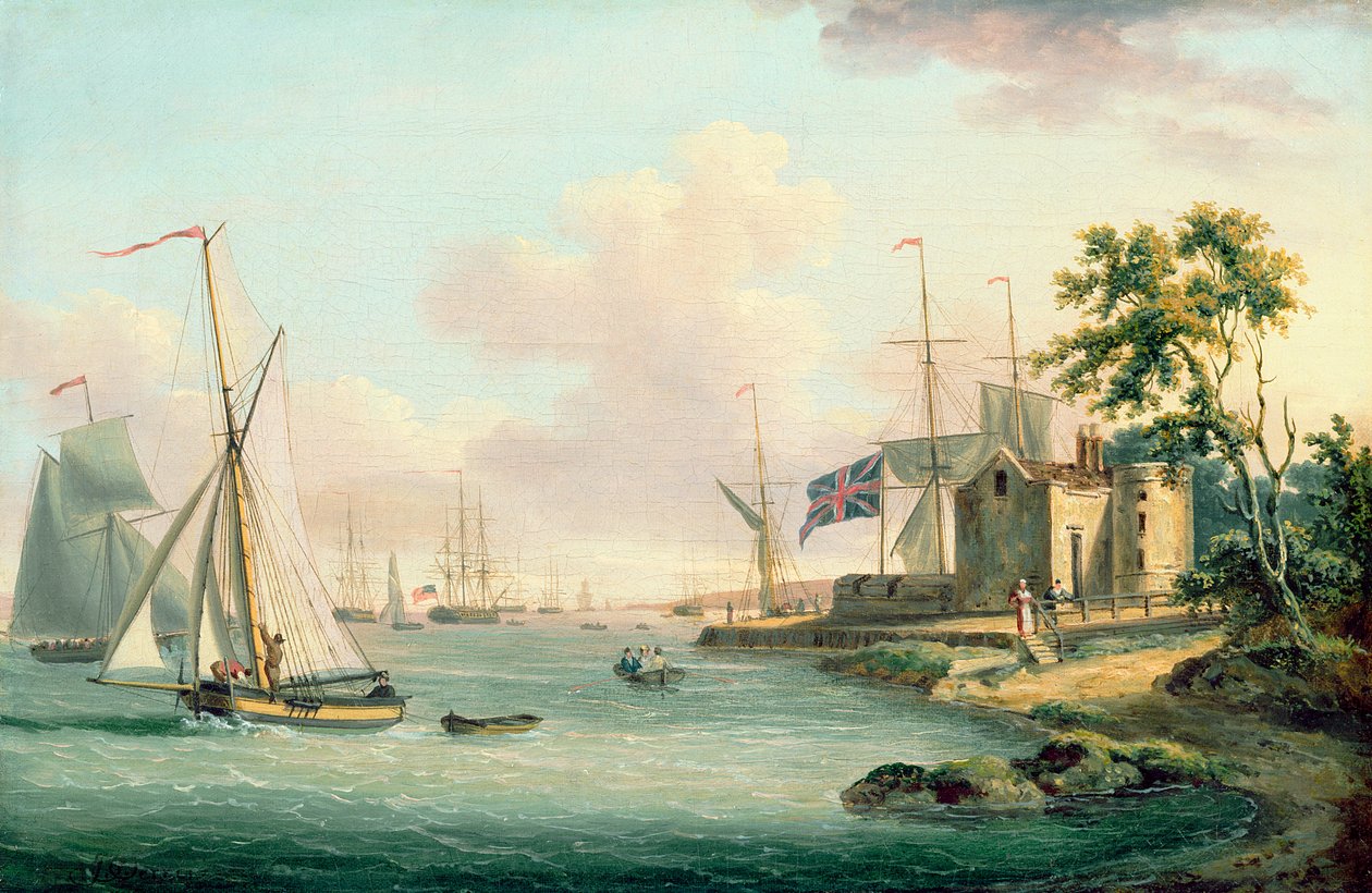 A View of the Royal Yacht Squadron, Isle of Wight by John Thomas Serres