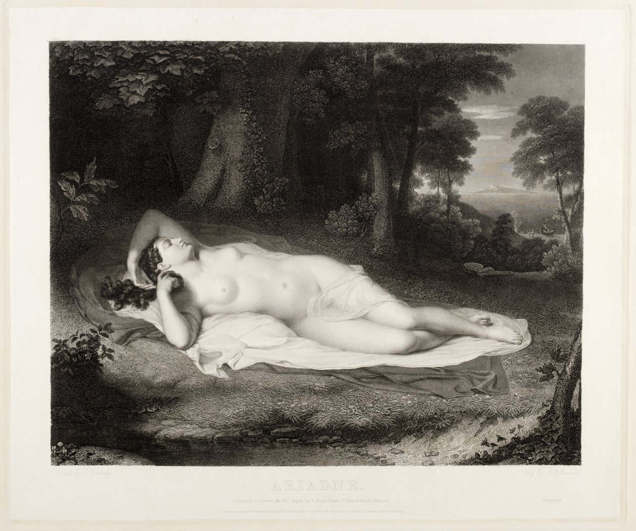 Ariadne, engraved by Asher B. Durand by John Vanderlyn