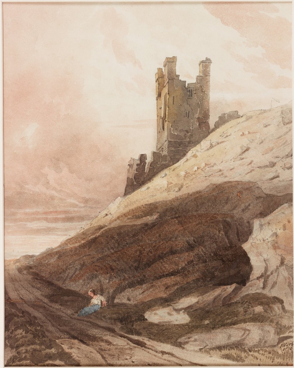 Lilburn Tower, Dunstanburgh Castle by John Varley