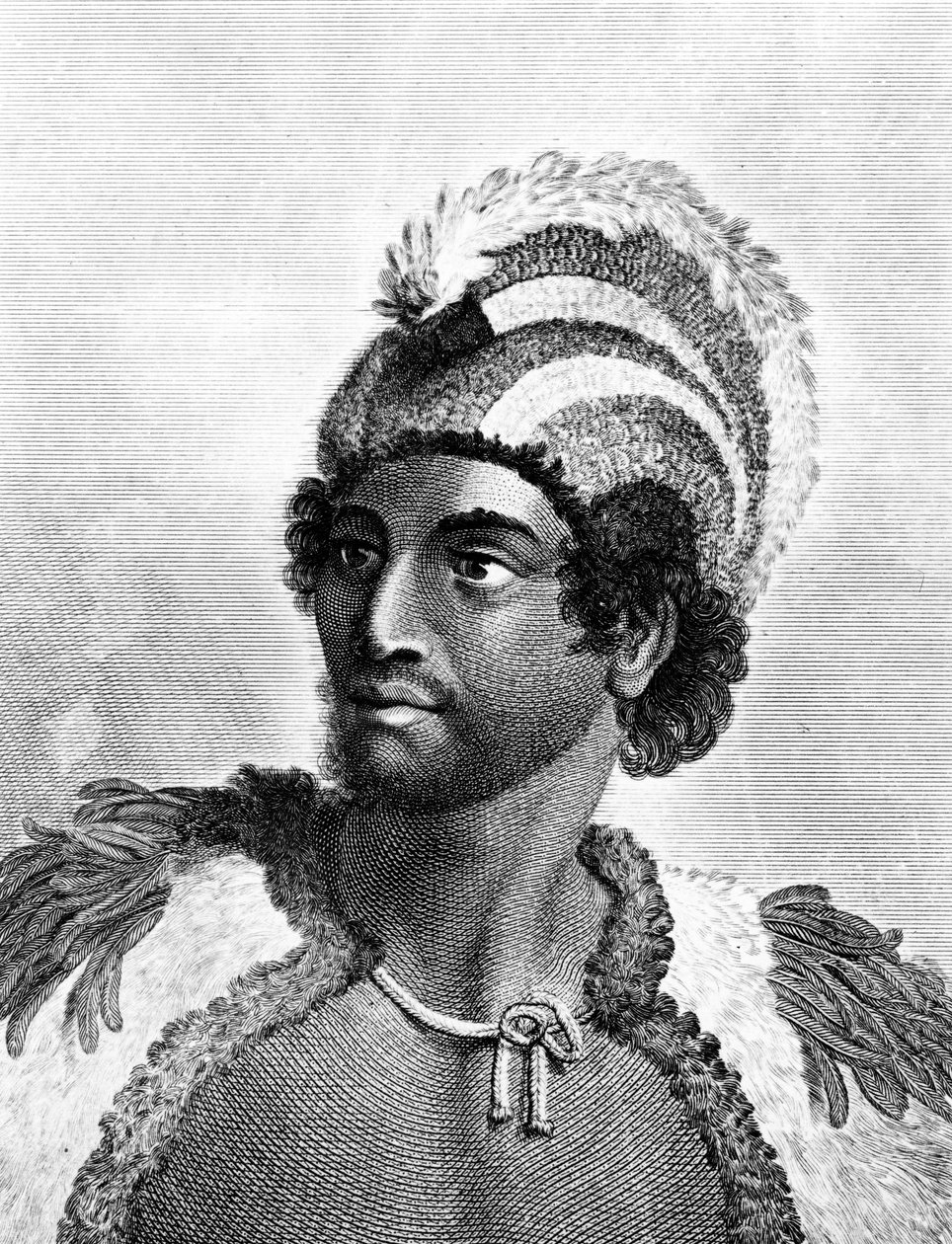 Portrait of Kaneena, a Chief of the Sandwich Islands in the North Pacific Ocean, engraved by Ambrose William Warren by John Webber