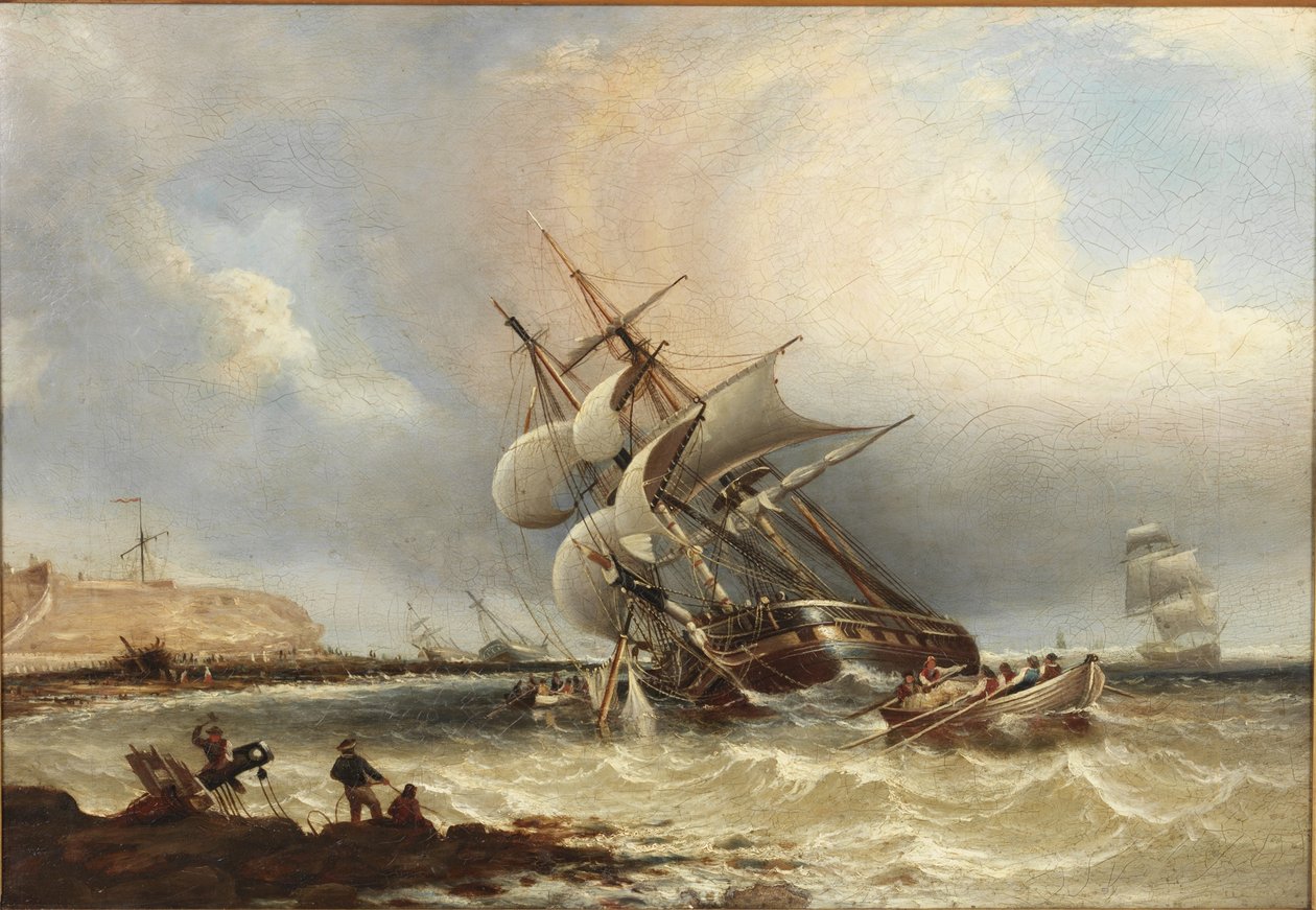 Shipwrecks off the Tyne, before construction of the Piers by John Wilson Carmichael