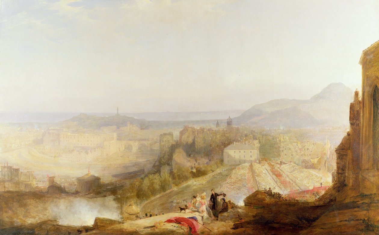 A Military Review on the Occasion of the Visit of George IV to Edinburgh, 1823 by John Wilson Ewbank