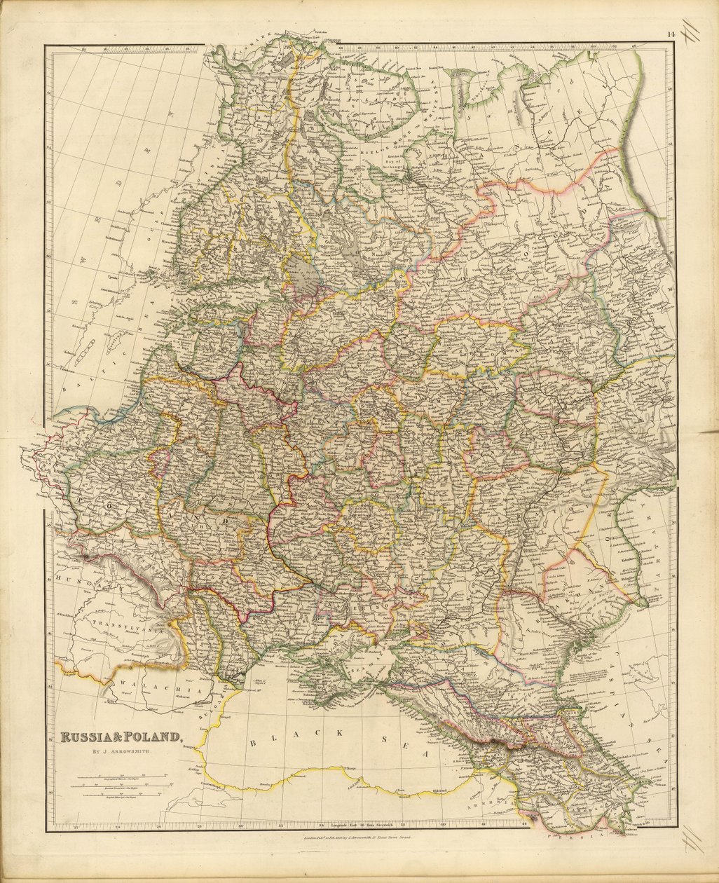 Map of Russia and Poland by John Arrowsmith