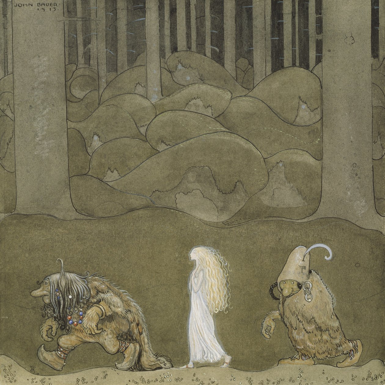 The Princess and the Trolls by John Bauer