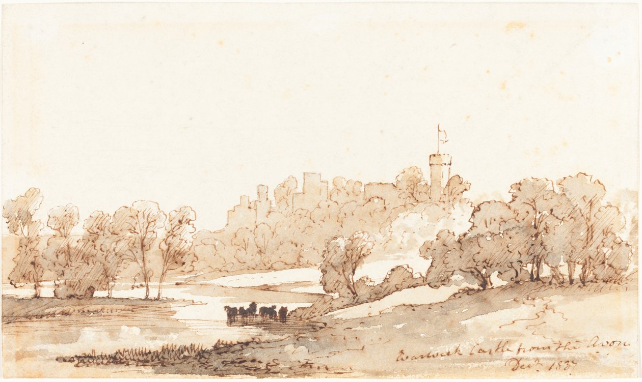Warwick Castle from the Avon by John Baverstock Knight