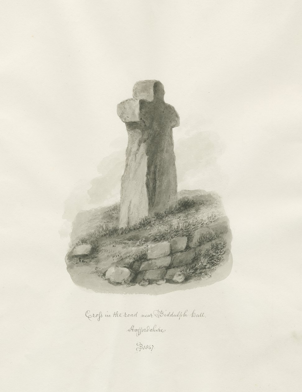 Cross at Biddulph Hall by John Buckler