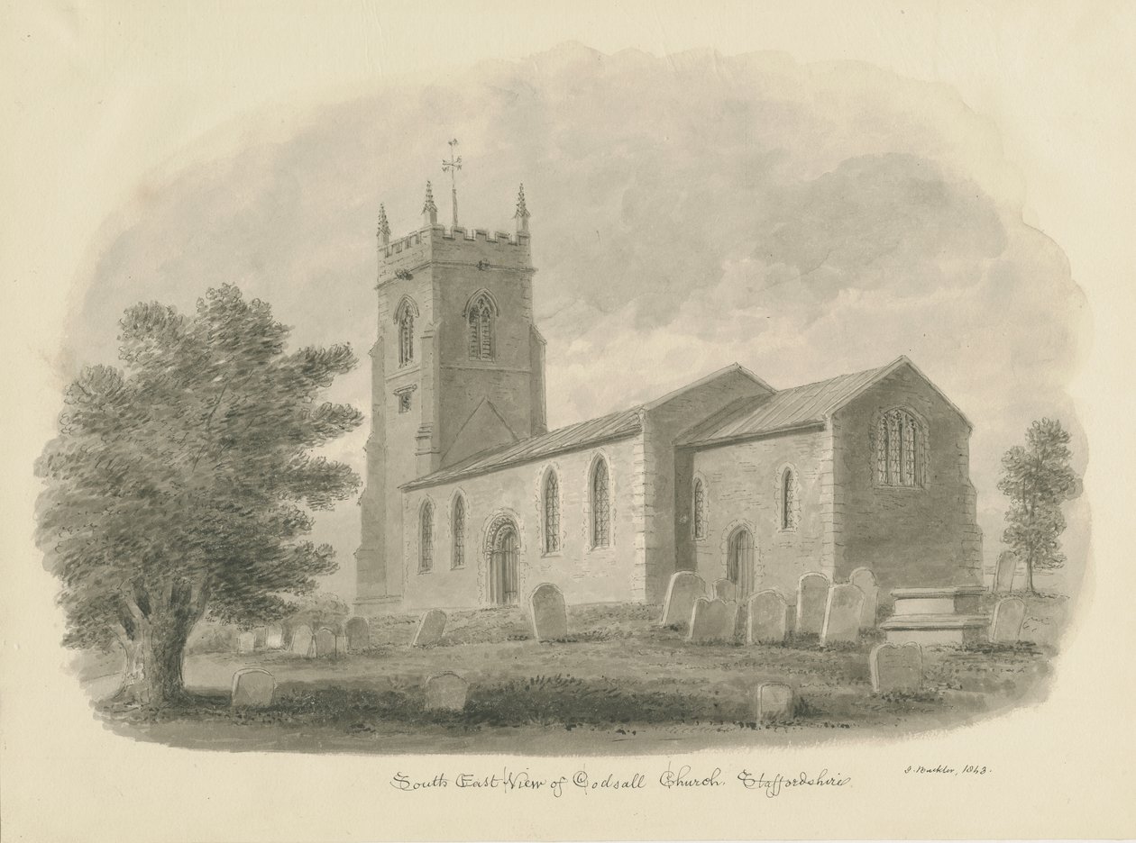 Codsall Church by John Buckler
