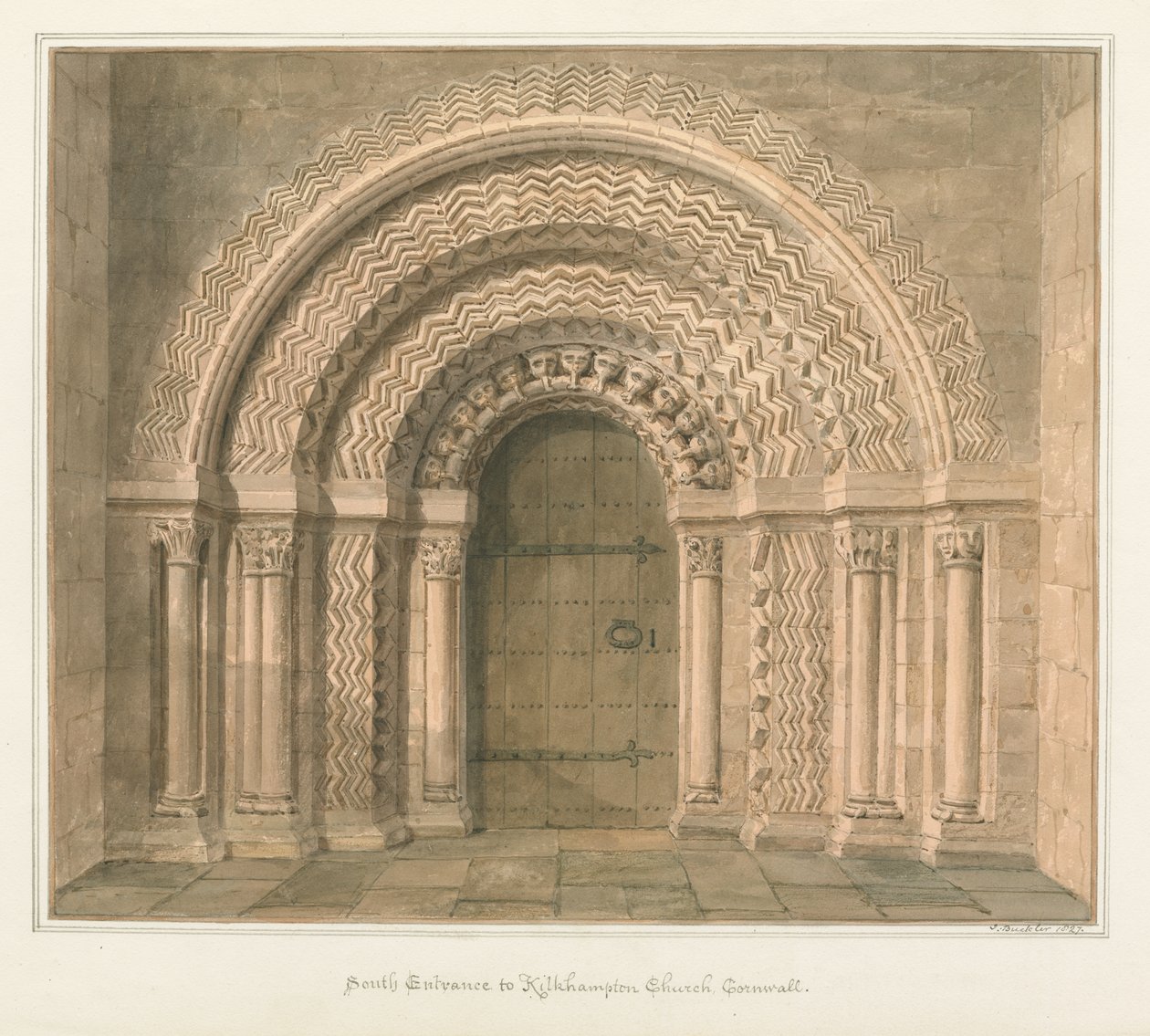 Cornwall - Kilkhampton Church by John Buckler
