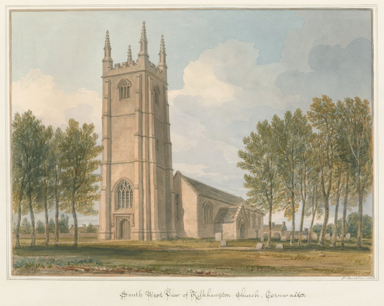 Cornwall - Kilkhampton Church by John Buckler