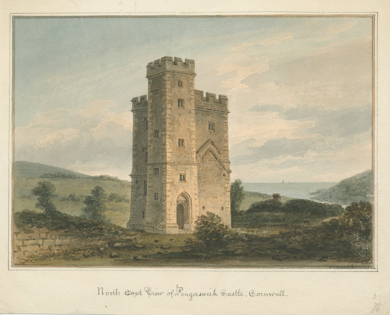 Cornwall - Pengersick Castle by John Buckler