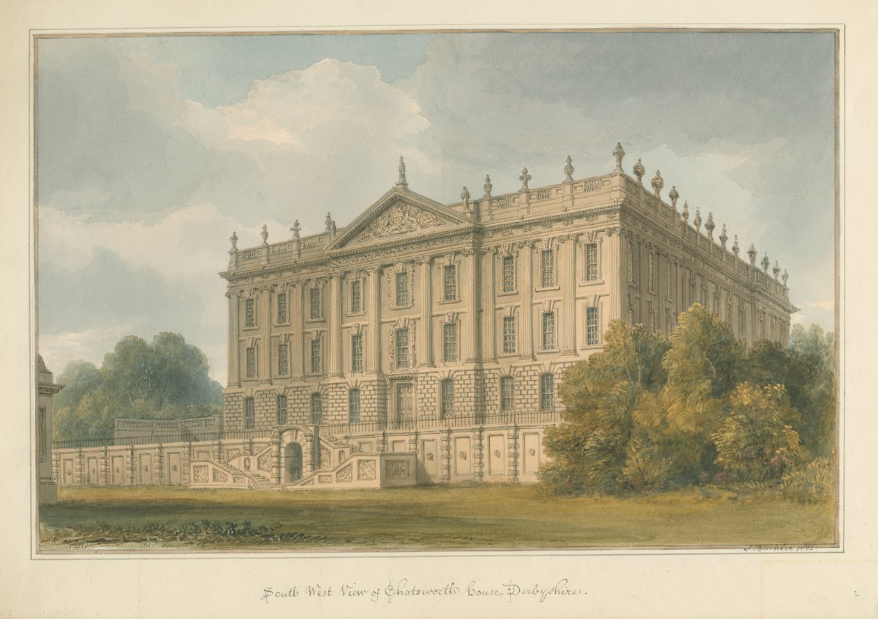 Derbyshire - Chatsworth House by John Buckler