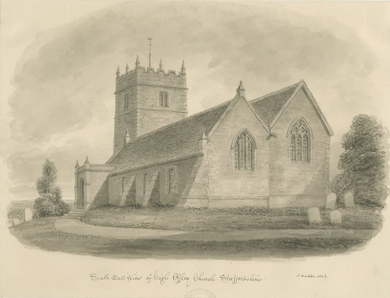 High Offley Church by John Buckler
