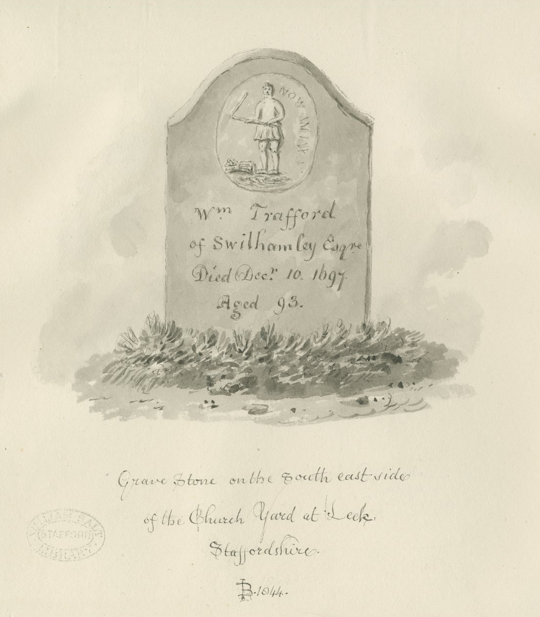 Leek Church - Gravestone by John Buckler