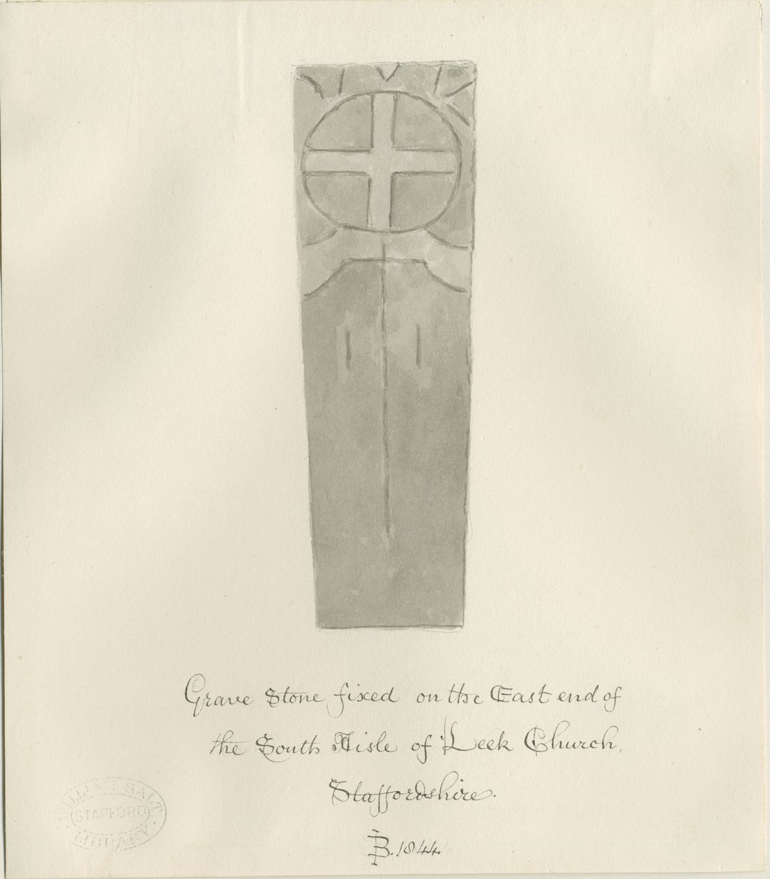 Leek Church - Gravestone by John Buckler