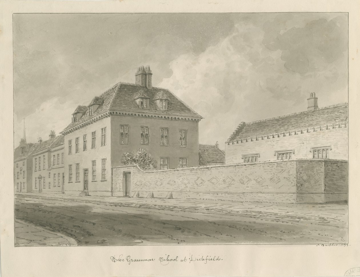Lichfield - Grammar School by John Buckler