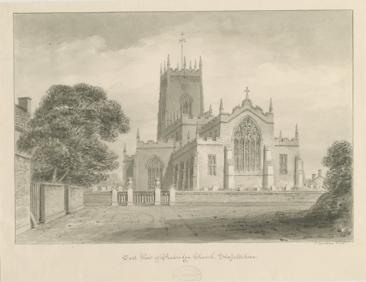 Penkridge Church by John Buckler