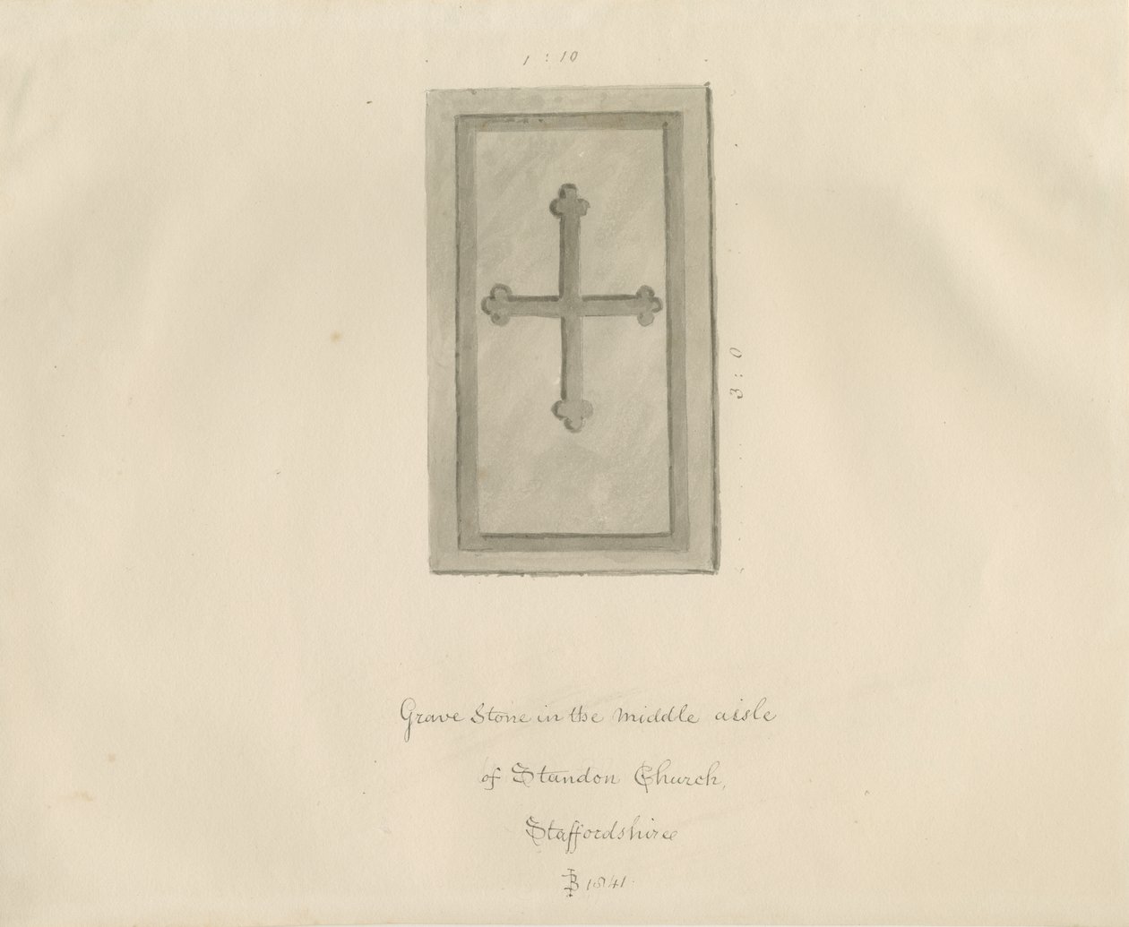 Standon Church - Gravestone by John Buckler