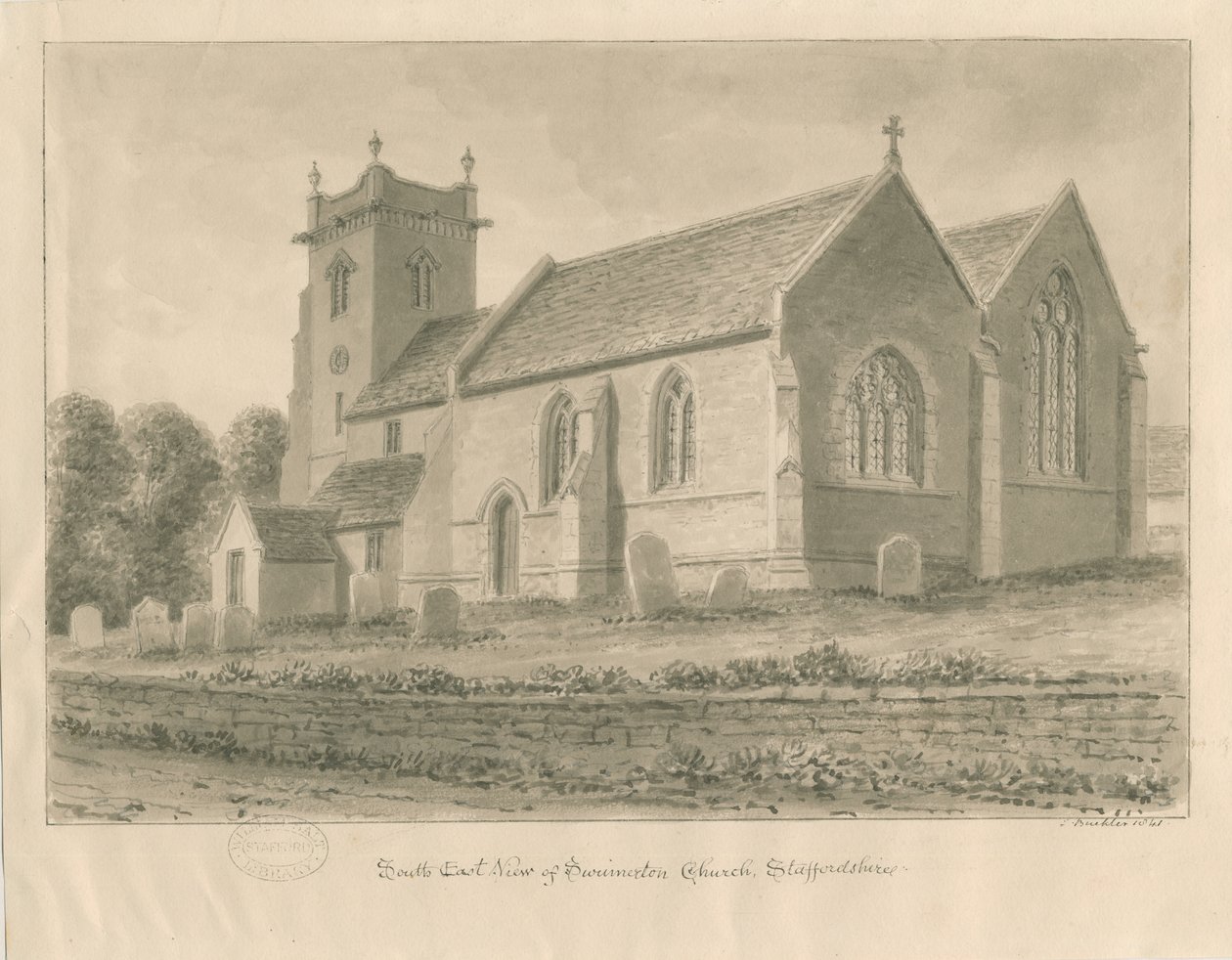 Swynnerton Church by John Buckler