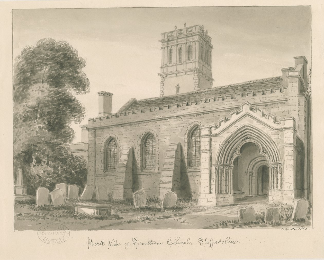 Trentham Church by John Buckler