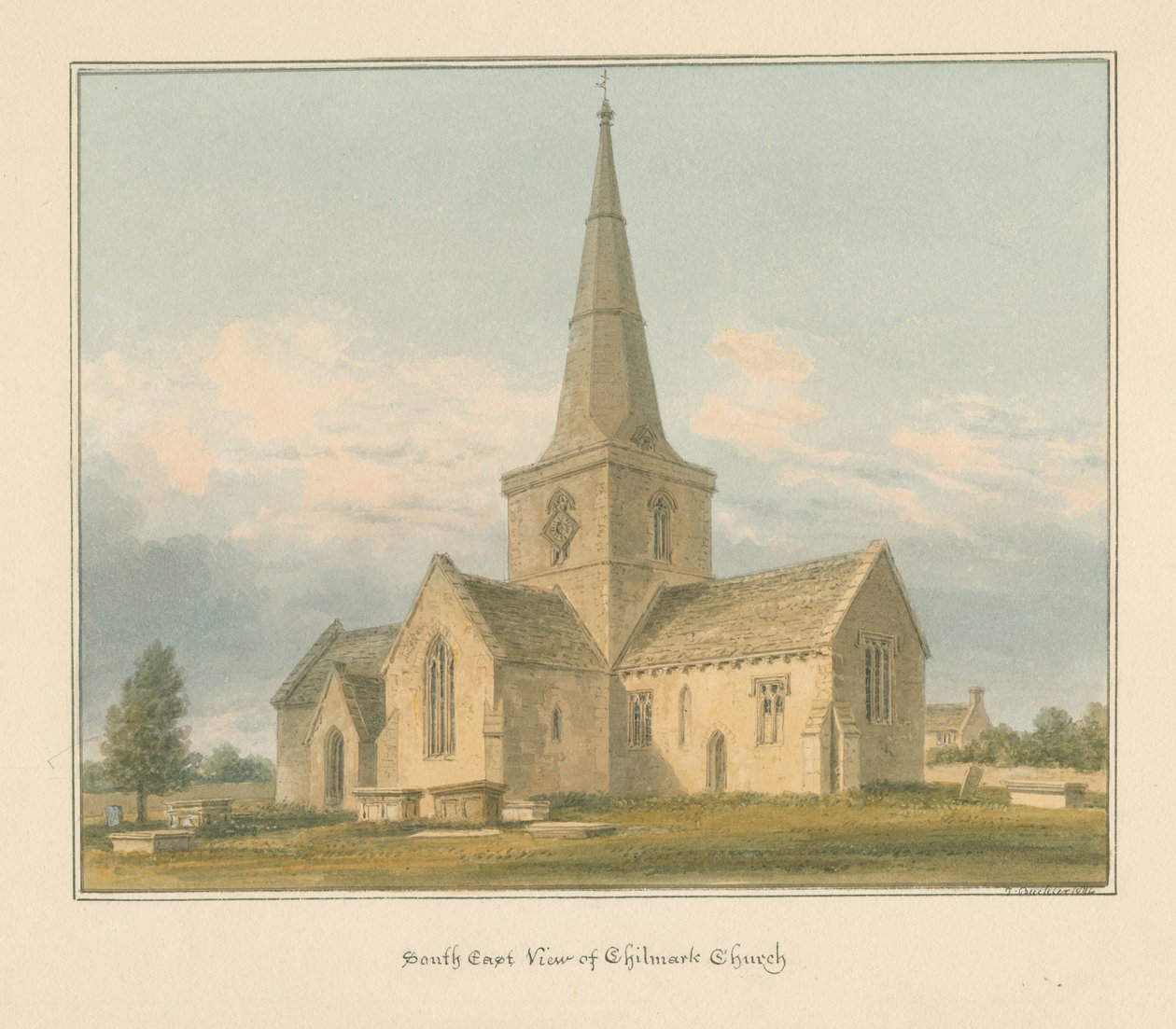 Wiltshire - Chilmark Church by John Buckler