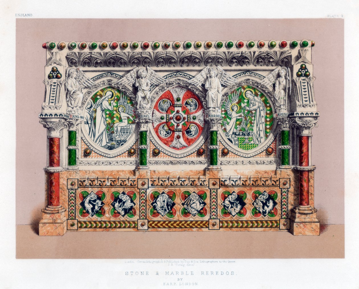 Stone and Marble Reredos, 19th Century by John Burley Waring