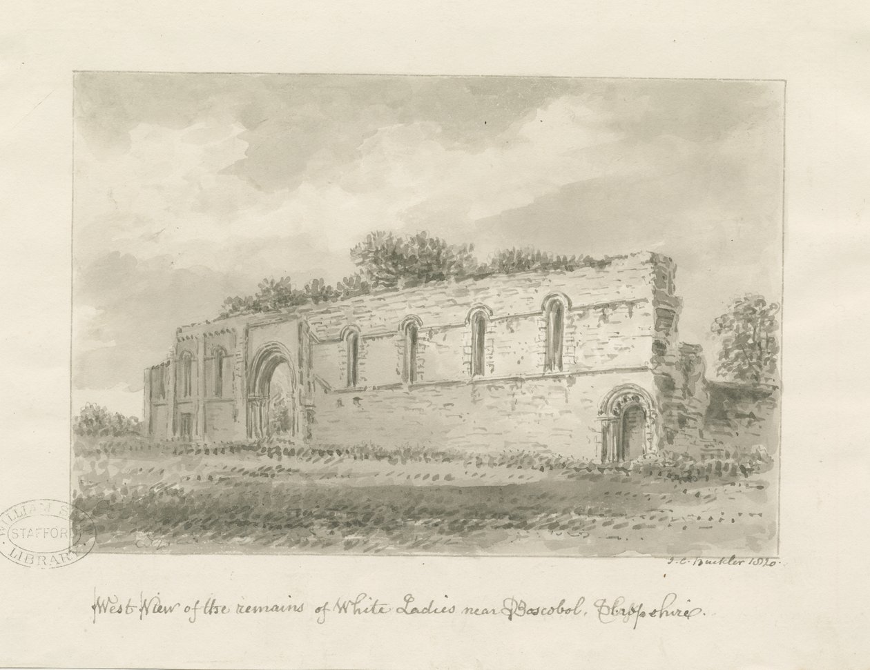 Brewood - Whiteladies Priory by John Chessell Buckler