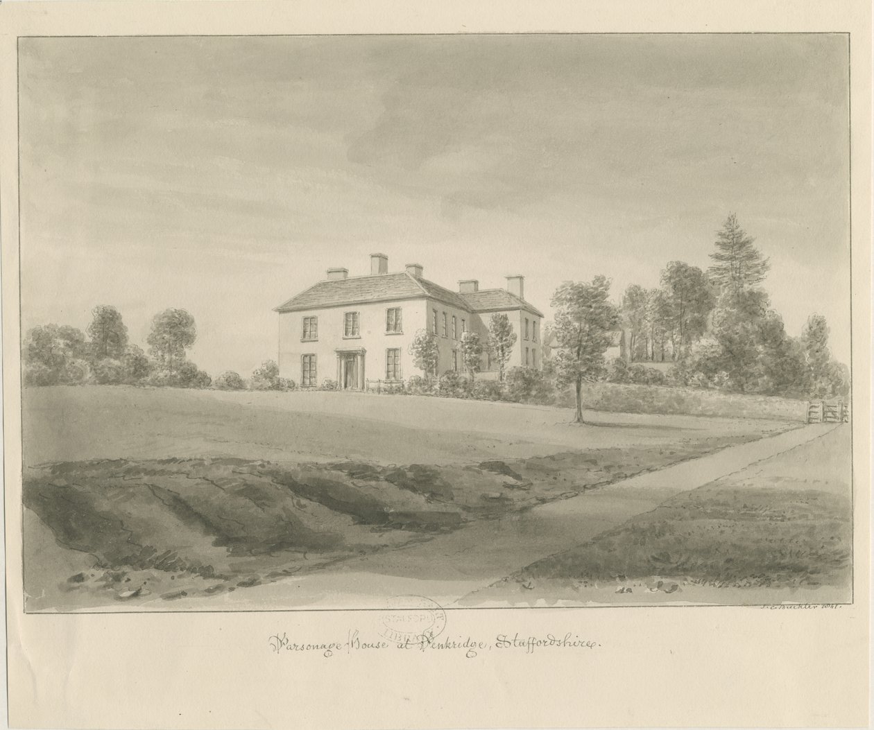 Penkridge - Parsonage House by John Chessell Buckler